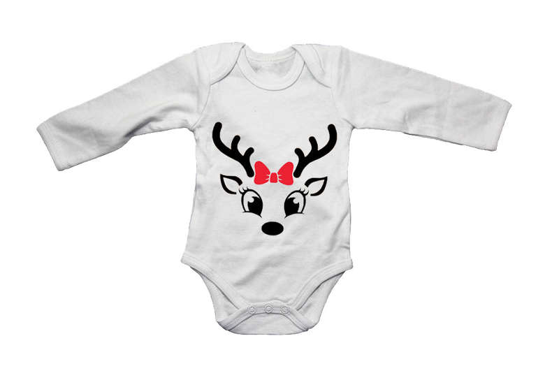 Christmas Reindeer - Bright Eyes - Baby Grow