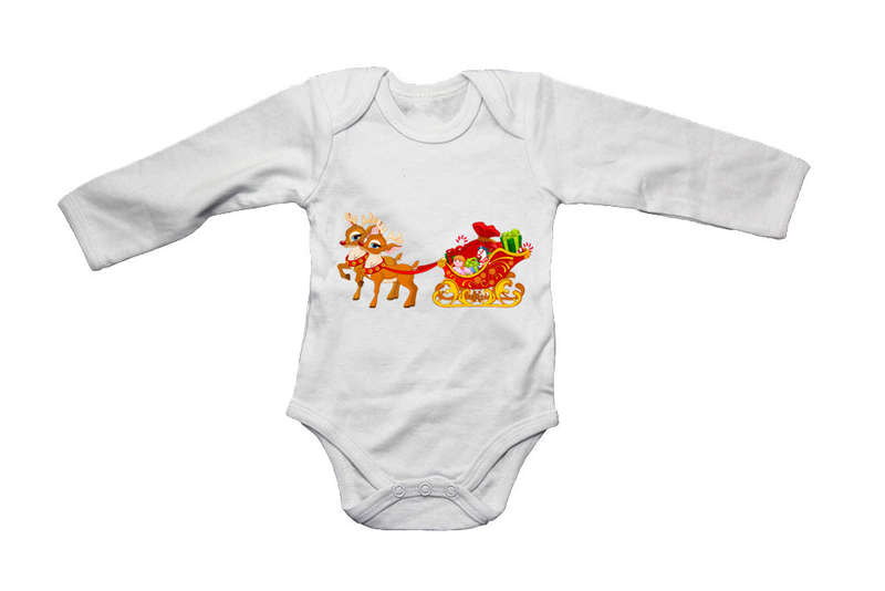 Christmas Toys on The Sleigh - Baby Grow