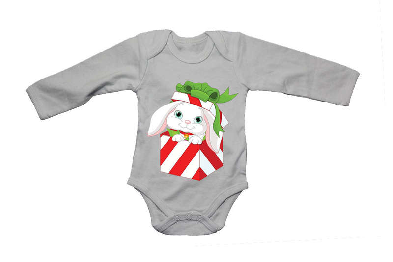 Christmas Bunny Gift - Baby Grow
