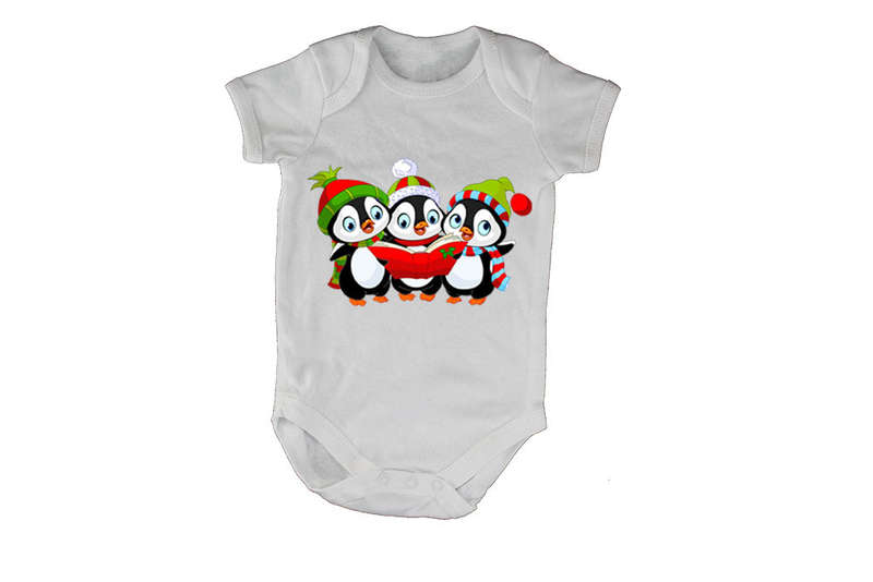 Christmas Carol Penguins - Baby Grow
