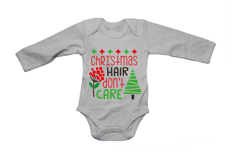 Christmas Hair, Don't Care - Baby Grow