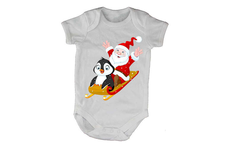Christmas Penguin with Santa - Baby Grow