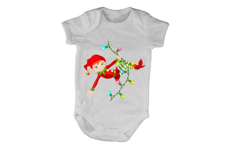 Christmas Lights Elf - Baby Grow