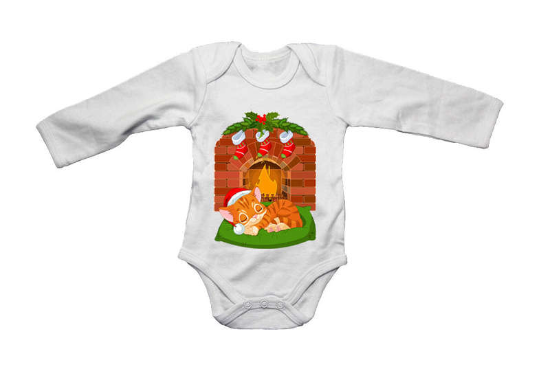 Christmas Nap Cat - Baby Grow
