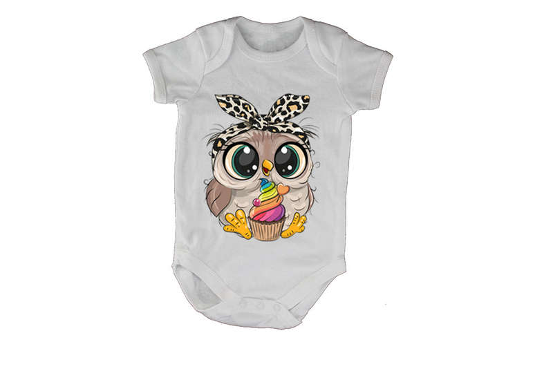 Cupcake Headband Owl - Baby Grow