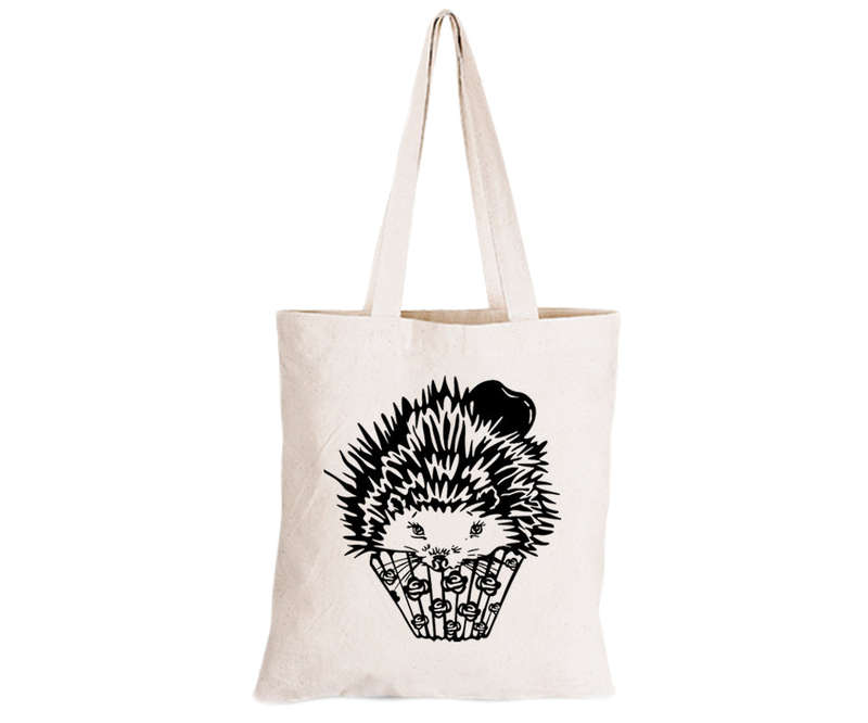 Cupcake Hedgehog - Eco-Cotton Natural Fibre Bag