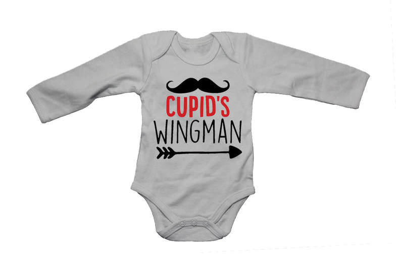 Cupid's Wingman, Mustache - Valentine - Baby Grow