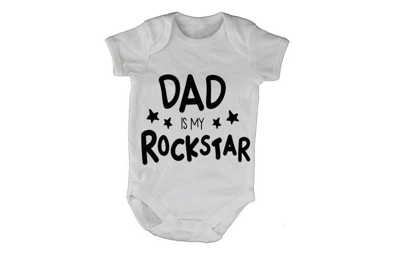 Dad is My Rockstar - Stars - Baby Grow