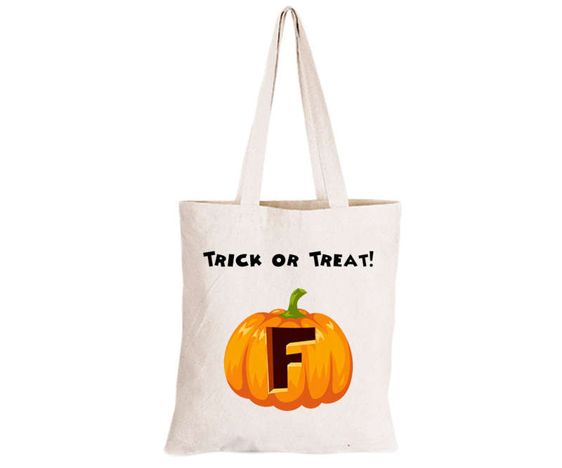 F - Halloween Pumpkin - Eco-Cotton Trick or Treat Bag