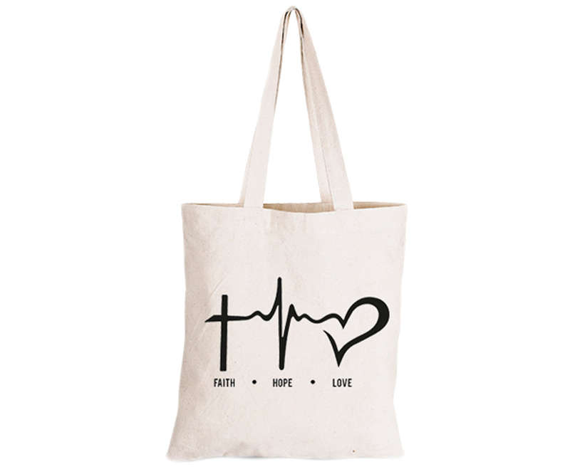 Faith, Hope & Love - Eco-Cotton Natural Fibre Bag