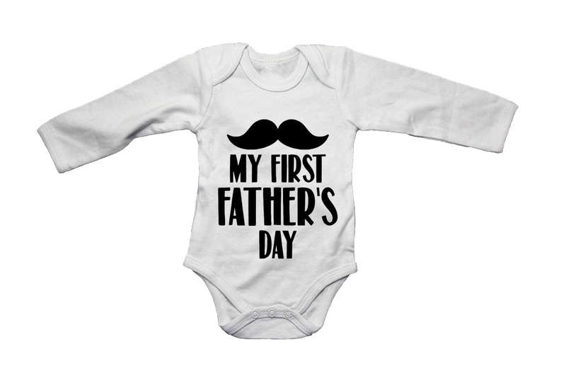 My First Father's Day - Mustache - Baby Grow