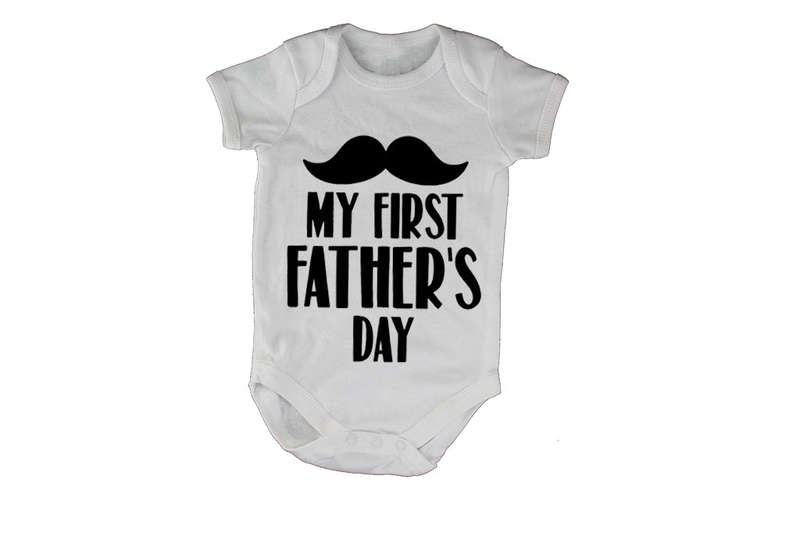 My First Father's Day - Mustache - Baby Grow