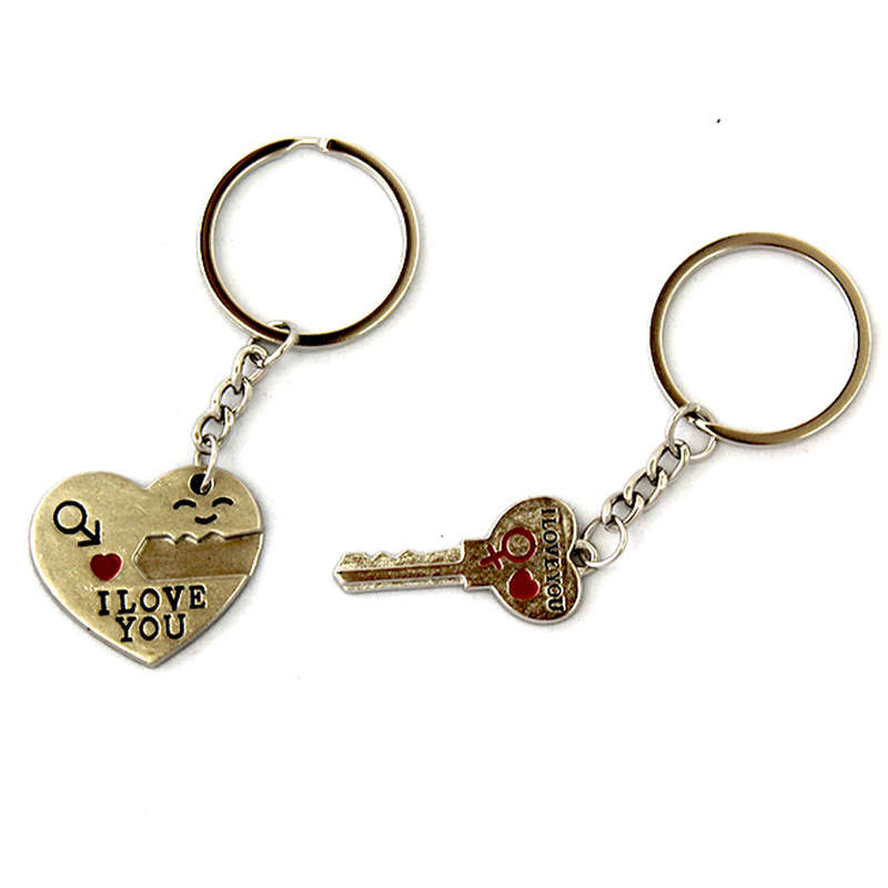 His and Hers Heart Imprint Keyrings              