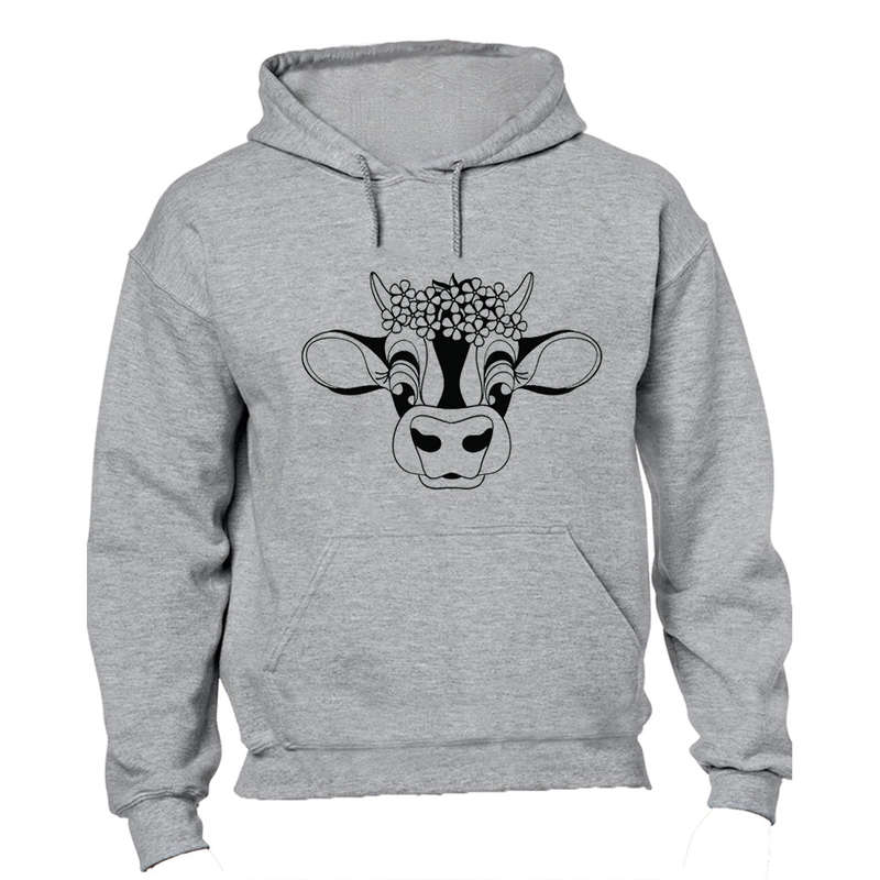 Floral Cow - Hoodie