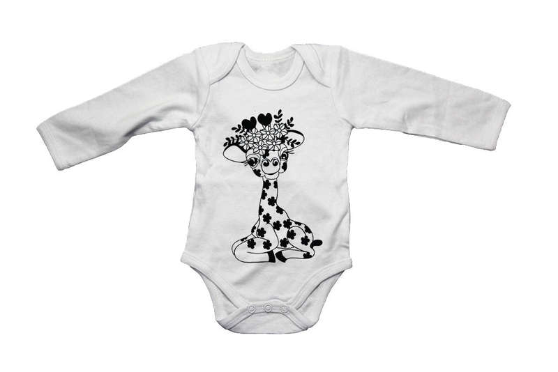 Floral Giraffe - Baby Grow