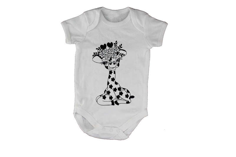 Floral Giraffe - Baby Grow