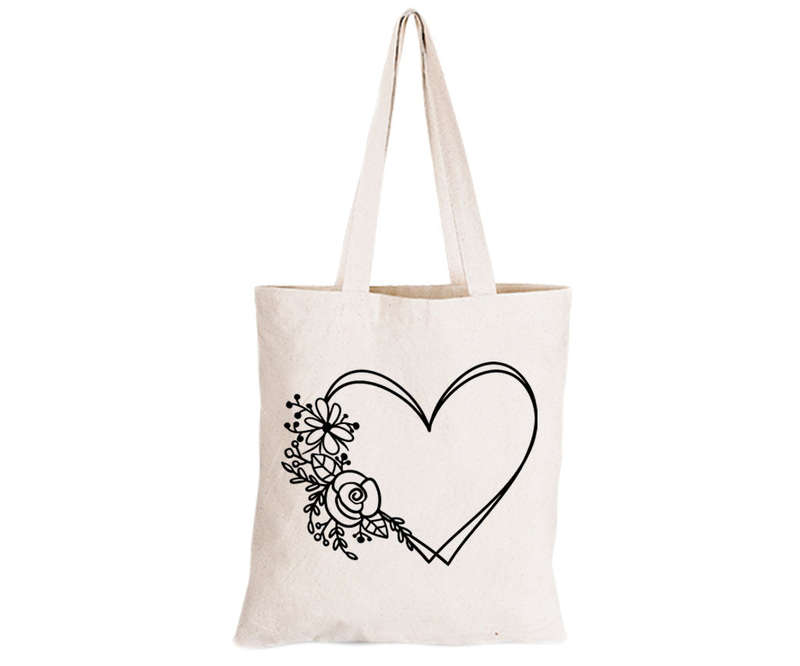 Flower Heart - Eco-Cotton Natural Fibre Bag