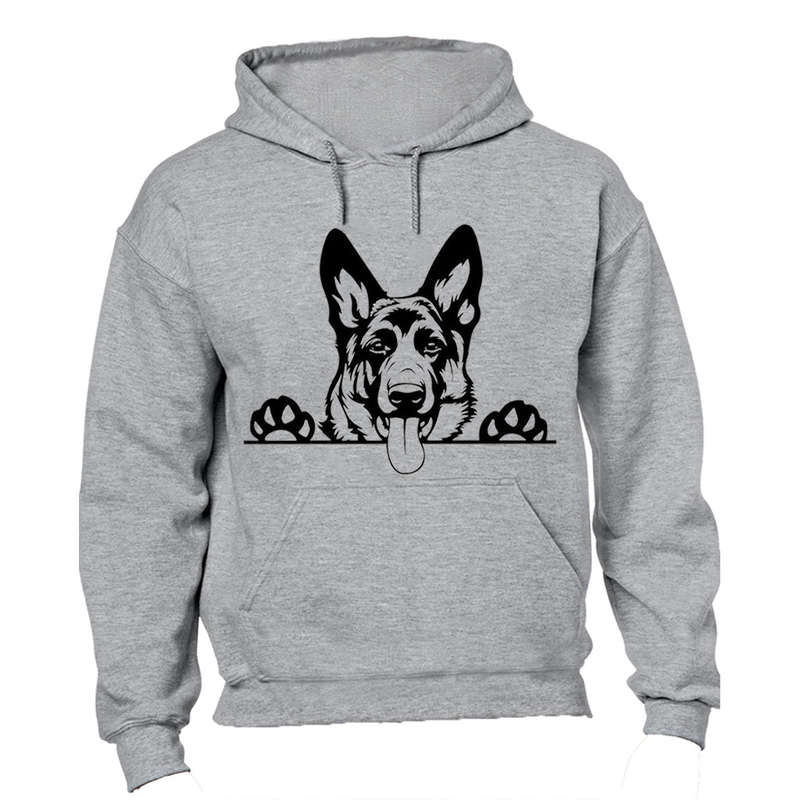 German Shepherd Peeking - Hoodie