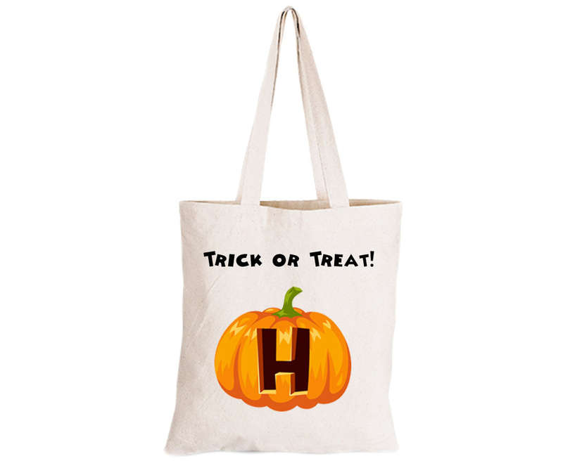H - Halloween Pumpkin - Eco-Cotton Trick or Treat Bag