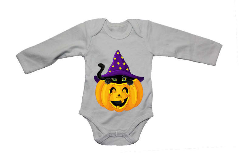 Halloween Peeking Cat - Baby Grow