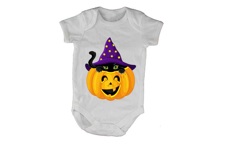 Halloween Peeking Cat - Baby Grow