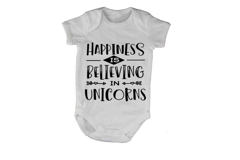 Happiness is Believing in Unicorns - Baby Grow
