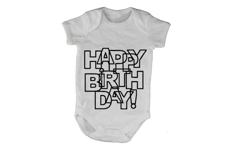Happy Birthday - Letter Design - Baby Grow
