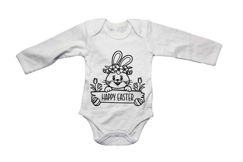 Happy Easter - Bunny Sign - Baby Grow