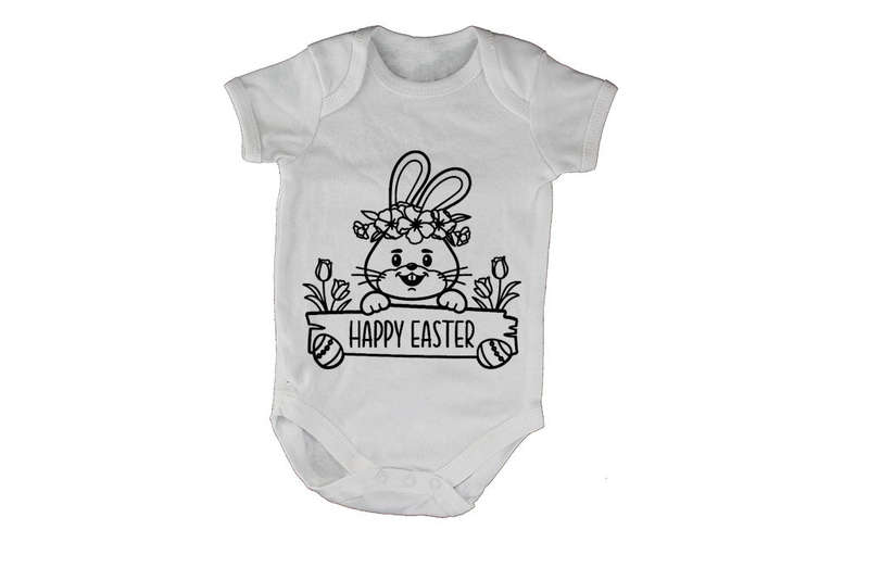 Happy Easter - Bunny Sign - Baby Grow