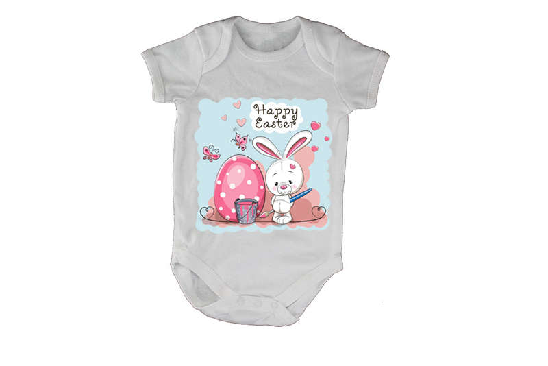 Happy Easter - Painter Bunny - Baby Grow