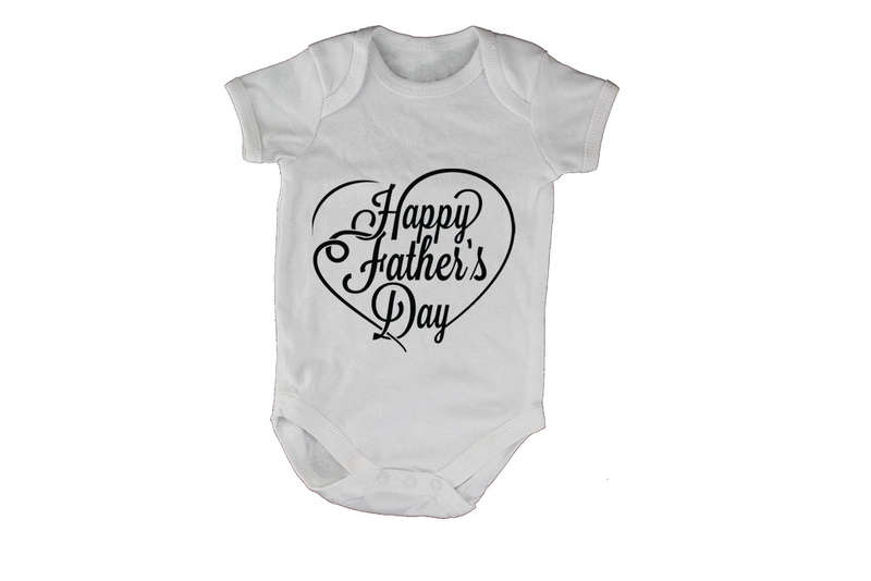 Happy Father's Day - Heart - Baby Grow