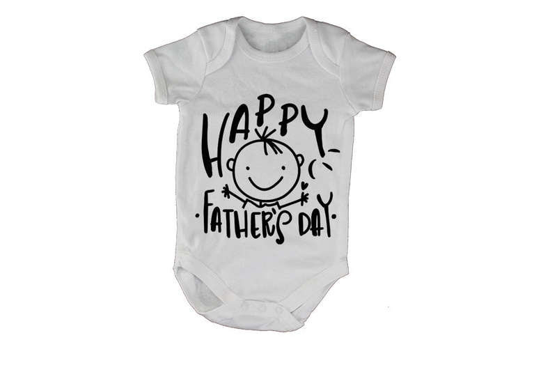 Happy Father's Day - Boy Hugs - Baby Grow