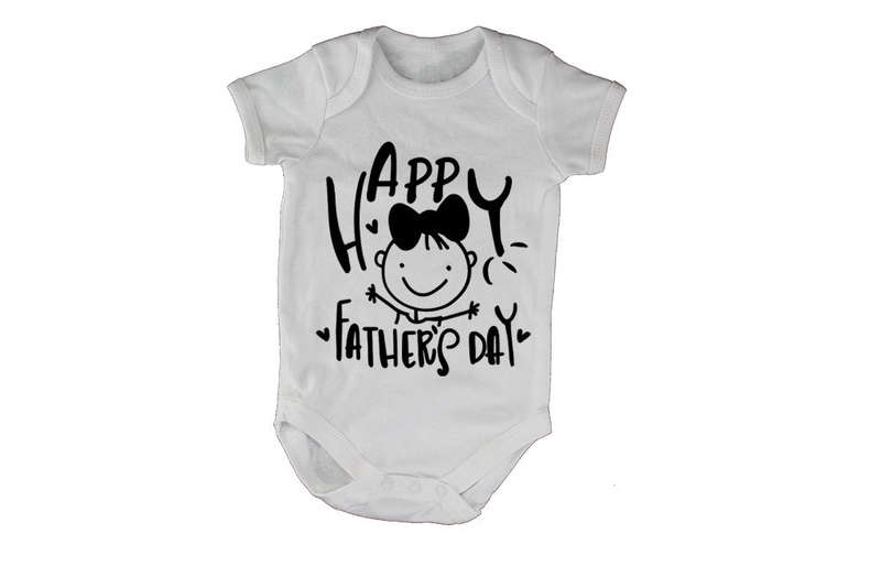 Happy Father's Day - Girl Hugs - Baby Grow