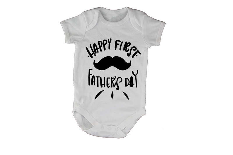 Happy First Father's Day - Mustache - Baby Grow