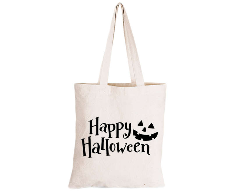 Happy Halloween - Pumpkin Face - Eco-Cotton Trick or Treat Bag