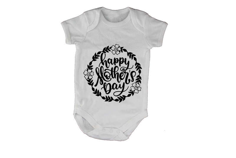 Happy Mother's Day - Wreath - Baby Grow