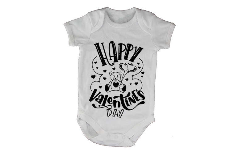 Happy Valentines Day - Bear - Baby Grow