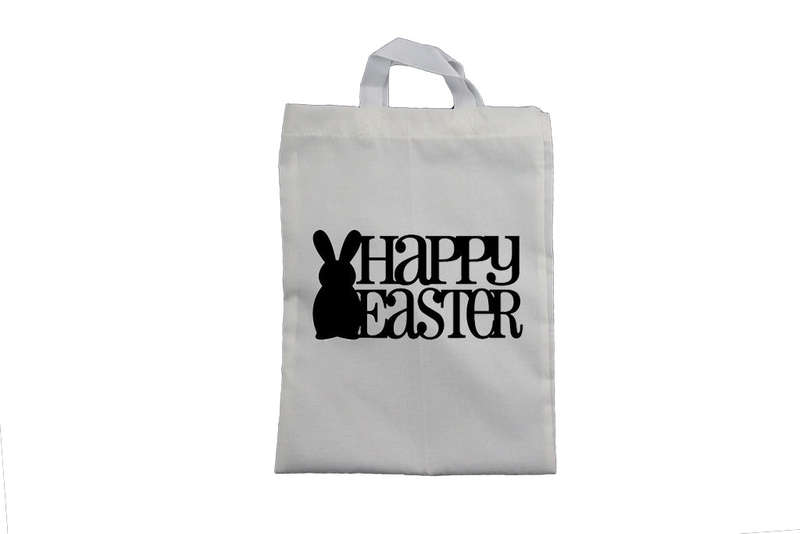 Happy Easter, Bunny Silhouette - Easter Bag