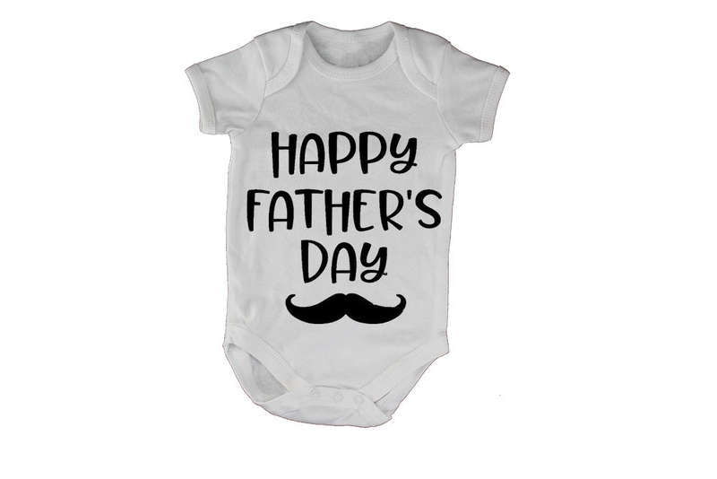 Happy Fathers Day - Mustache - Baby Grow