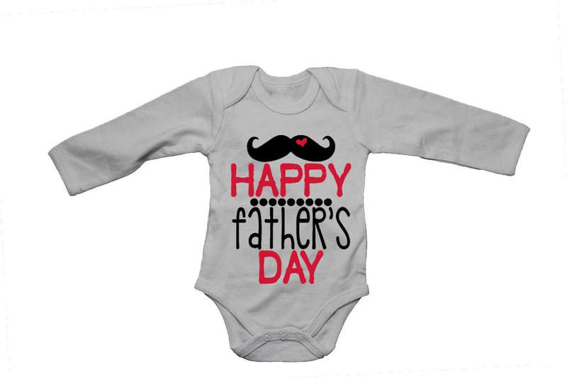 Happy Fathers Day - Red and Black - Baby Grow