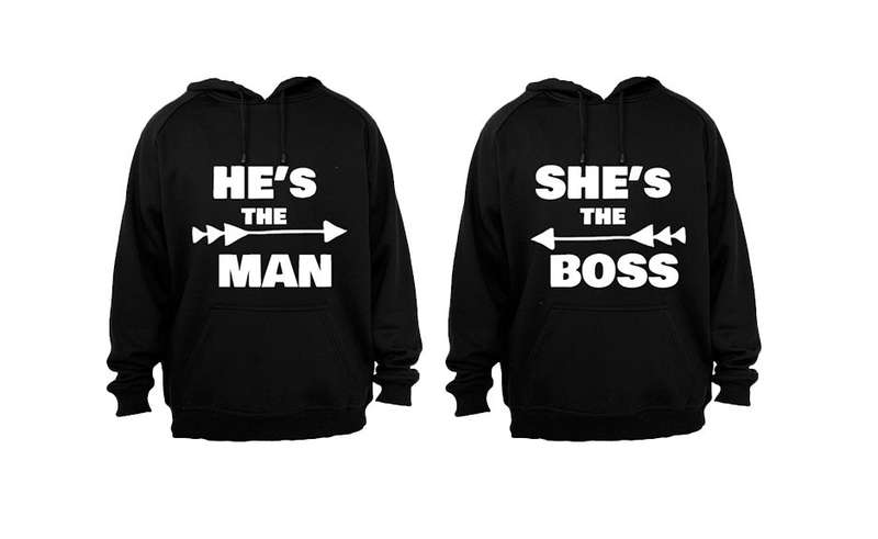 He's the Man - She's the Boss - Couples Hoodies (1 Set)