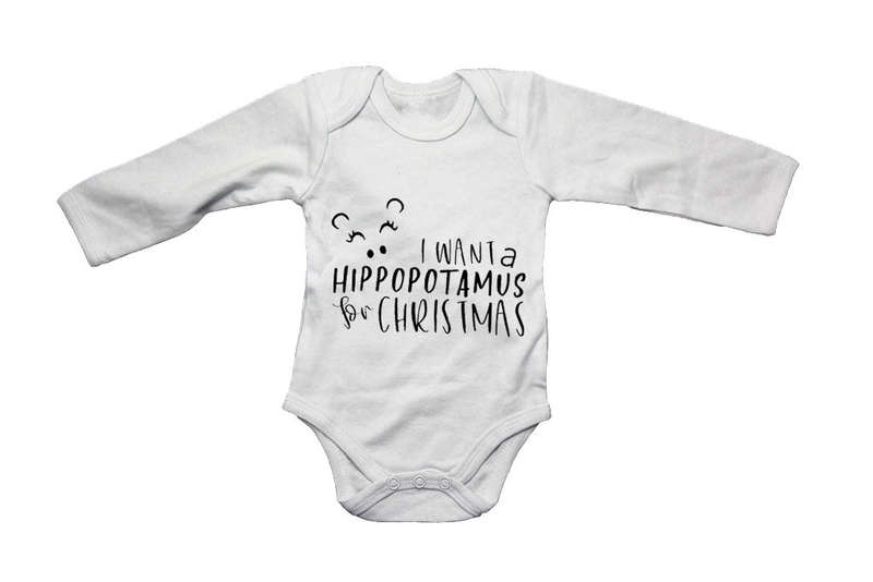 Hippo For Christmas - Baby Grow