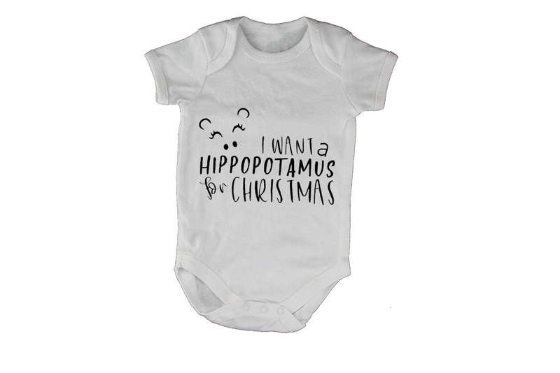 Hippo For Christmas - Baby Grow