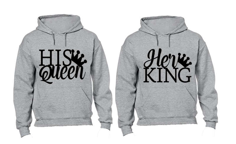 Merged Design Her King & His Queen - Couples Hoodies (1 Set)