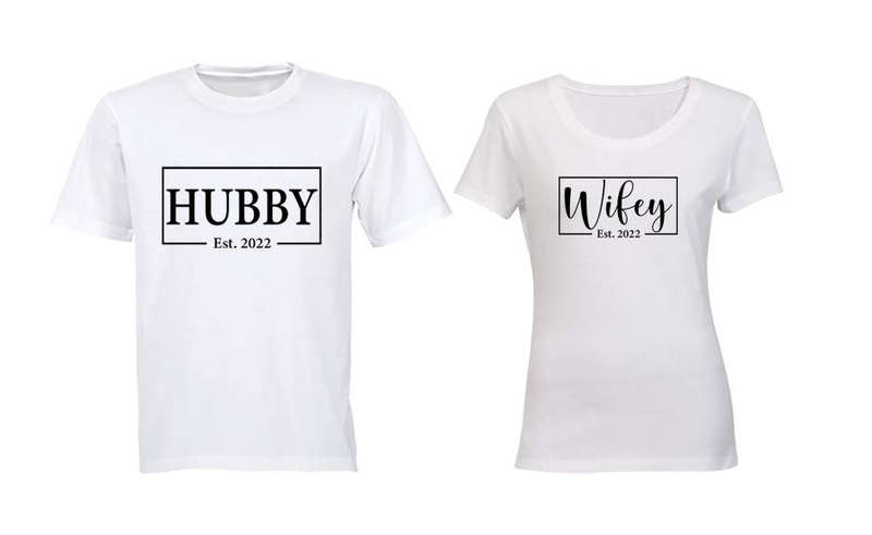 Hubby & Wifey - EST 2022 - Couples Tees