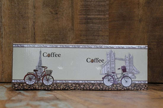 Bicycle Eiffel Tower Coffee Gift Box with 2 Printed Cups, Saucers & Spoons