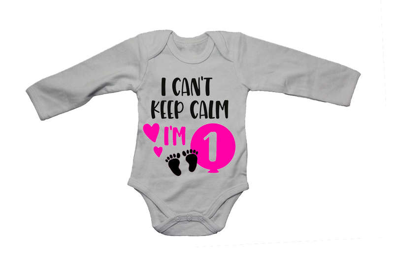 I Can't Keep Calm, I'm 1 - Pink - Baby Grow
