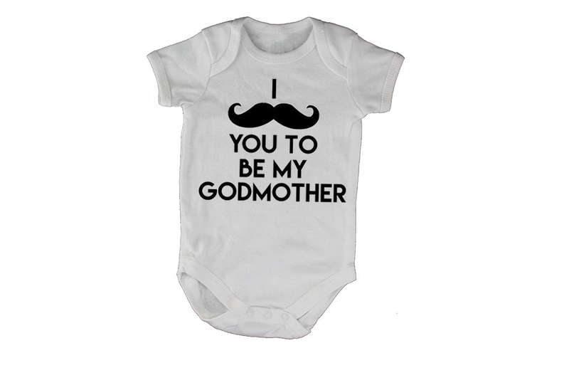 I Mustache You to be my Godmother - Baby Grow