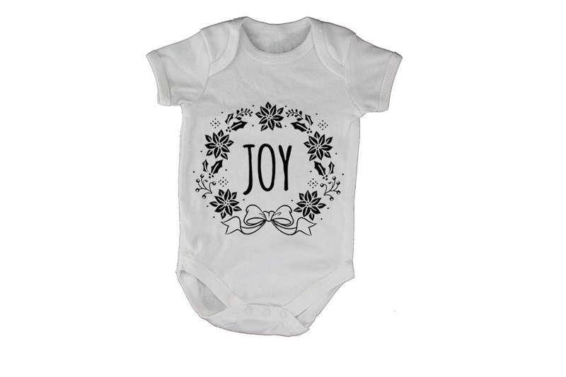 Joy - Christmas Wreath - Baby Grow