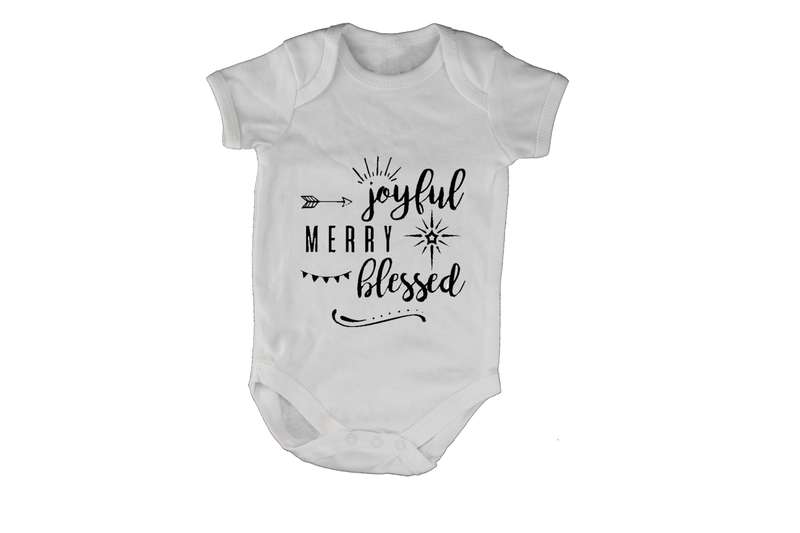 Joyful - Merry - Blessed - Baby Grow